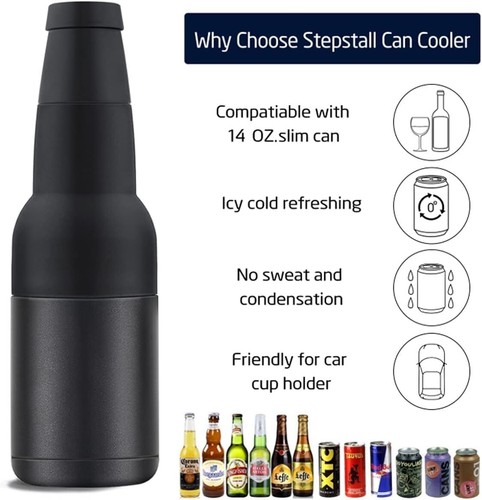 Beer Bottle and Can Cooler with Beer Opener Double Walled Can Beer Bottle Holder - Picture 5 of 7