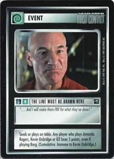 Star Trek CCG The Line Must Be Drawn Here Near-Mint Common – First Contact 1997