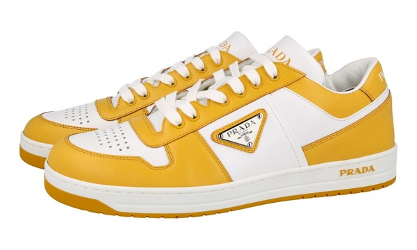 Prada Leder Downtown Sneaker - 2EE364 - Weiss/Gelb - Neu - 11 45-image