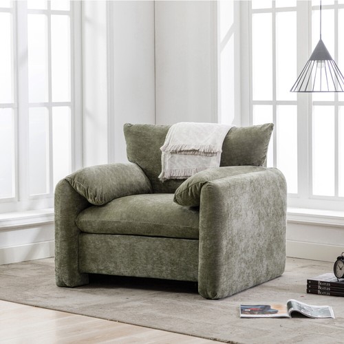 Modern Accent Armchair Single Sofa Chenille Oversized Lounge Chair Furniture US - Picture 4 of 20