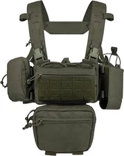 YAKEDA Tactical Chest Mini Rig Vest/Training One Size, Green 