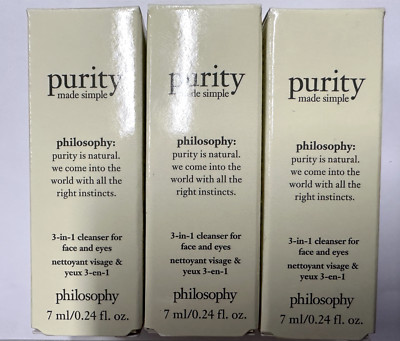 [3 Pack] PHILOSOPHY PURITY ONE STEP FACIAL CLEANSER 0.24 OZ Travel Size 63-HU277