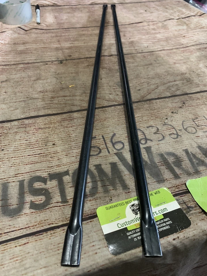 Jeep Wrangler TJ Rampage 1997-2006 sin marco techo blando juego de 2 barras de soporte de viento Foto 3 de 4