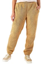 BumbleBella by Jill Martin Petite Sherpa Joggers with Pockets Caramel