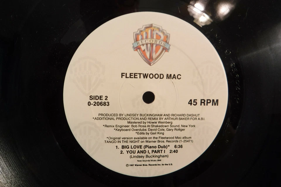 Fleetwood Mac, Big Love, Warner Bros Records 0-20683, 1987, ПРОМО, танцевальная поп-музыка - Изображение 3 из 4