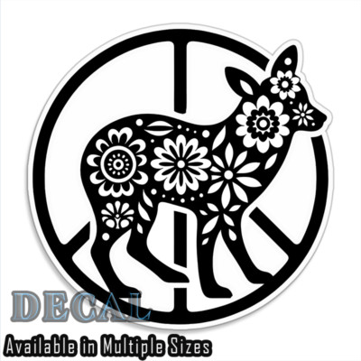 Flower Peace Boho Vinyl Decal Sticker Indoor Outdoor 4 Sizes