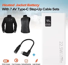 10,000mAh Heated Jacket Battery Pack with PD Adapter 7.4V8.4V for Heated Clothin