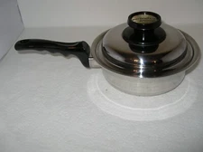 Kitchen Craft West Bend Americraft Skillet Fry Pan 8" 1 Qt SS w/Lid MINT