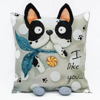 Dekokissen Kissenbezug Kissenhülle Gobelin Sofakissen Hülle Hund Baby I like you - Bild 1 von 4