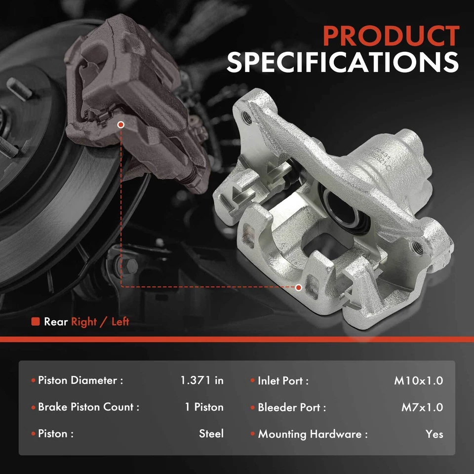 Par de pinzas de freno traseras con soporte para Toyota Camry 2000-2001 Solara 2000-2003 Foto 2 de 4