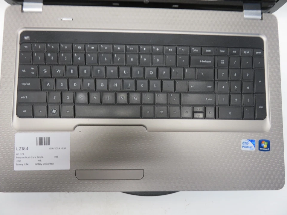 HP G72 Pentium Dual-Core T4500 2.3GHz 1 GB SIN DISCO DURO Sin batería Foto 2 de 4
