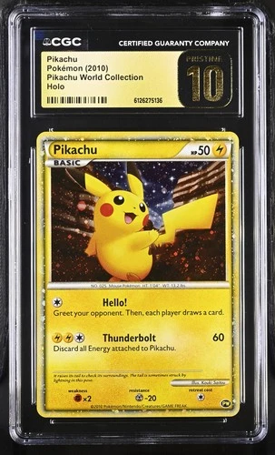 CGC 10 PRISTINE Pikachu English 2010 Pikachu World (Collection) Holo Pokemon