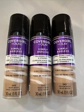 3 PACK ~CoverGirl + Olay Simply Ageless 3-in-1 Liquid Foundation~Beige Shade Lot