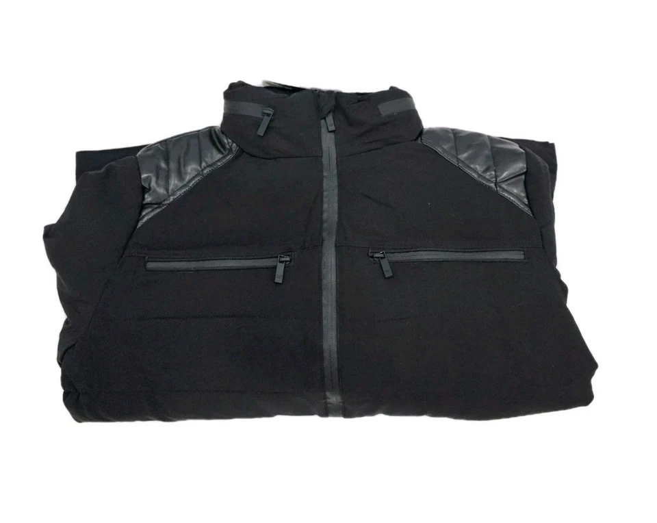 Men's Puffer Jacket with PU Shoulder - Image 4 of 4