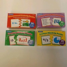 Lakeshore Learning Puzzles Lot of 4 Measuring Graphing Problems and Fractions