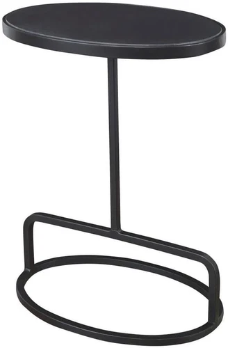 Elegant  Jessenia Black Marble Accent Table for Modern Decor - Picture 1 of 5