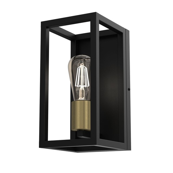 Wandleuchte Metall Schwarz Antik Messing Flur Wohnzimmer E27 Wandlampe Zeitlos-image