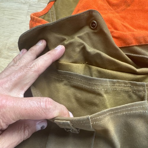 Filson Tin Cloth Hunting Vest, Medium, Tan/orange - Picture 4 of 14