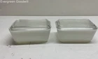 VTG 2pc 6" Pyrex Milk Glass Covered Serving Dishes