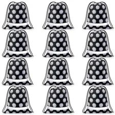 12 Pcs Drawstring String Bags Yoga Dance Swimming Volleyball Reflective Stripes
