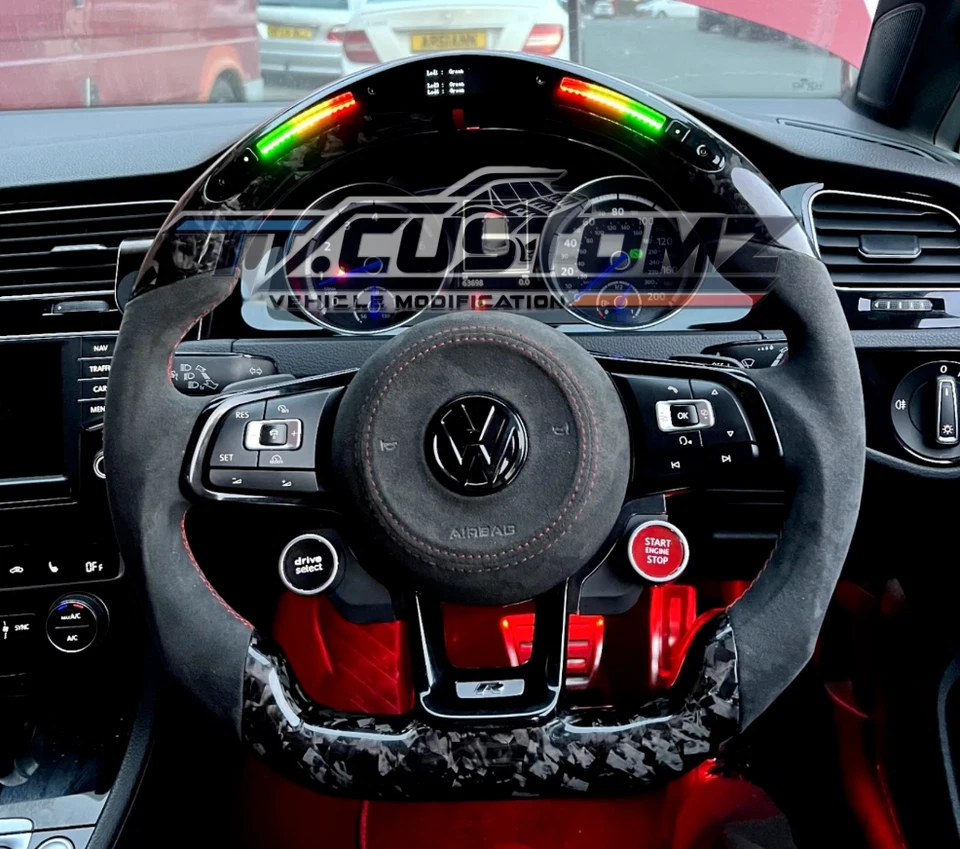Volkswagen Golf/Polo/ Scirocco MK7/7.5 GTI / R LED Carbon Fibre Steering Wheel - Image 2 of 4