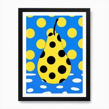 Pear and Dots Pop-art 1 Art Print Framed Wall Art Poster Canvas Print Picture