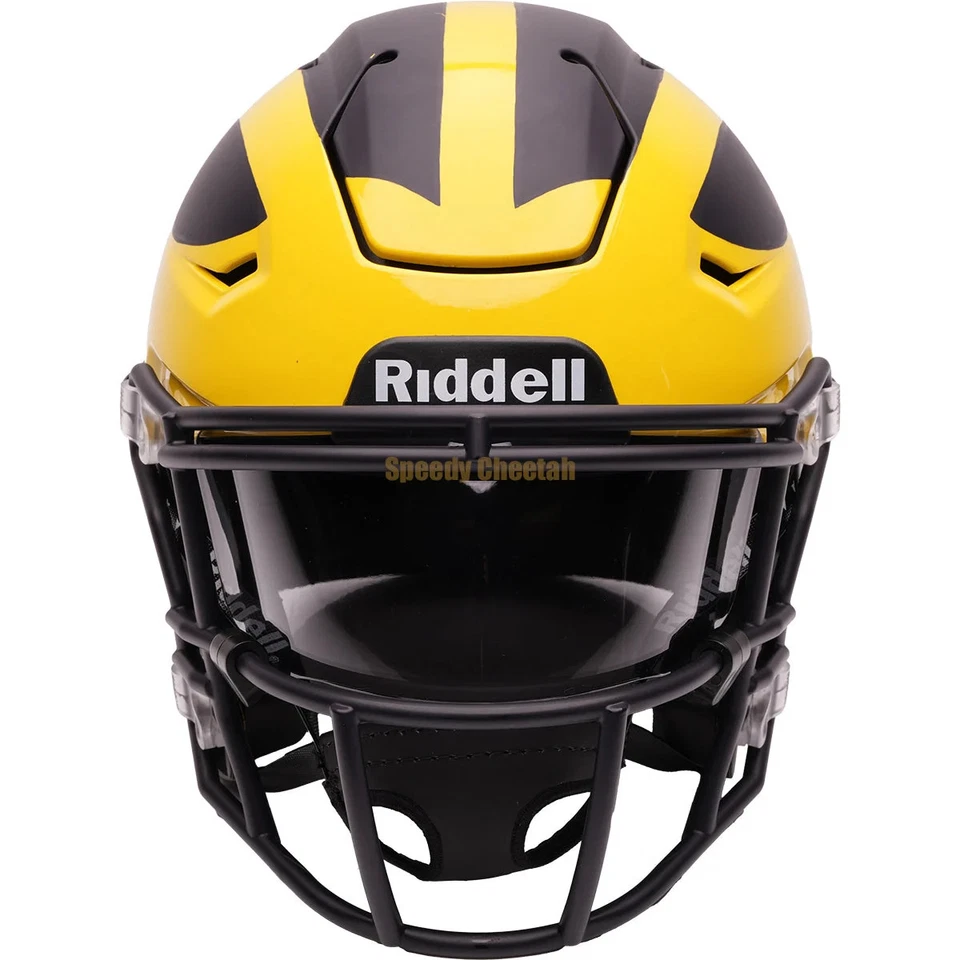 Casco de fútbol americano MIDI tamaño mediano Michigan Wolverines Riddell SpeedFlex Foto 2 de 4