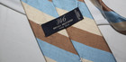 BROOKS BROTHERS 346 Silk Tie Tan Brown Blue Striped Made in USA 58in 3.75in