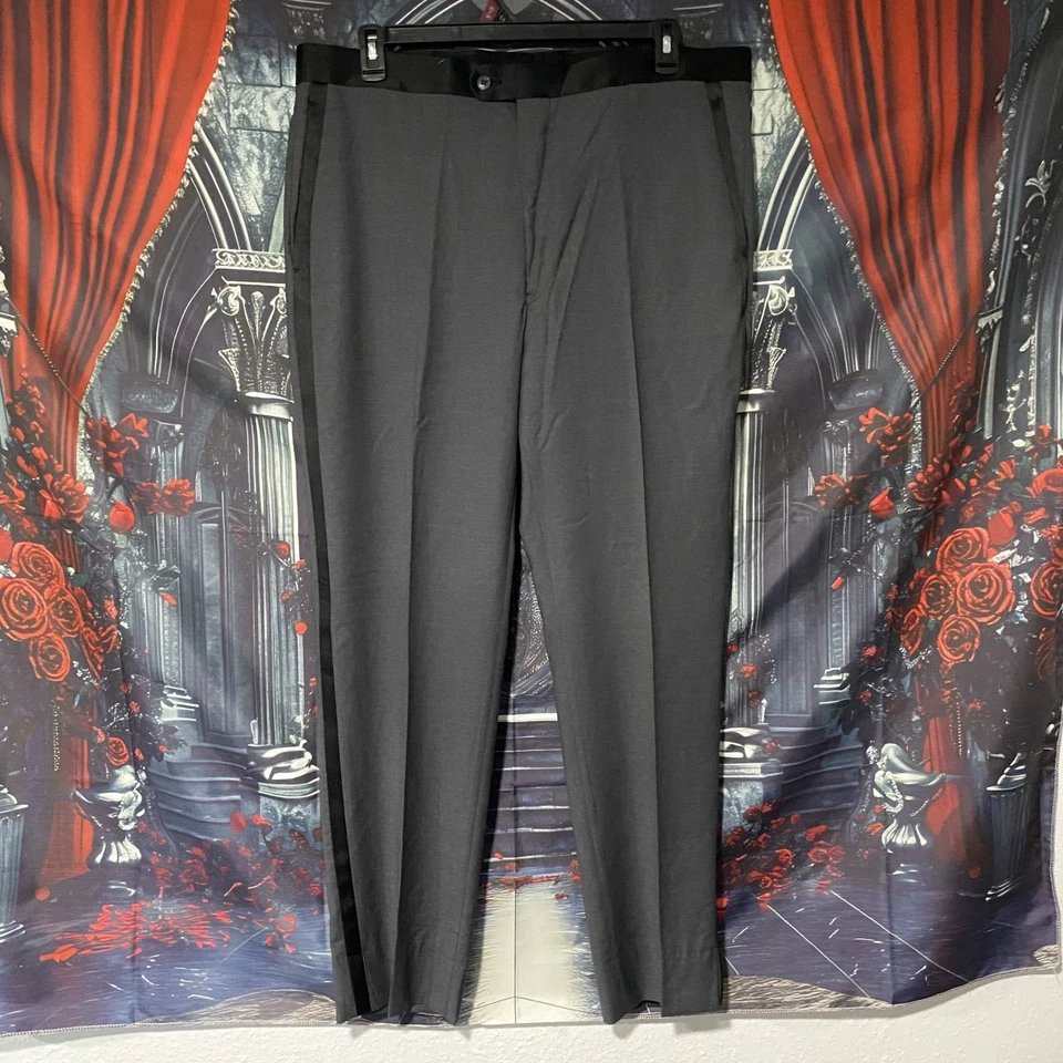 Traje de lana Joseph Abboud 2 piezas gris blazer y pantalón para hombre 44L/39L ropa de negocios Foto 2 de 4