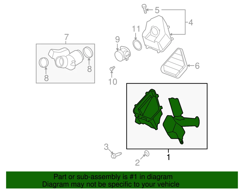 Carcasa inferior purificador de aire genuino GM 25847283 Foto 4 de 4