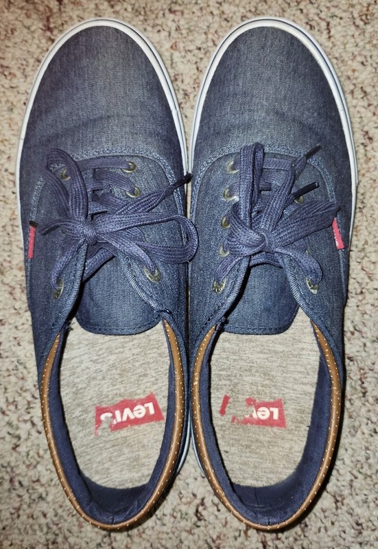 Levis Shoes Mens Size 12 Blue Denim Comfort Lace Up Low Top Casual Sneakers