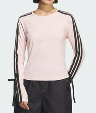 adidas 3S Ribbon Long Sleeve Tee Women's Sportswear Casual Top AsiaFit KG3860