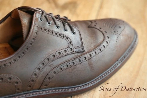 Crockett & Jones Cardigan 4 Brown Rough Out Suede Derby Brogue Shoes Men UK 11.5