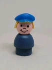Vintage Fisher Price little people wood blue police/policewoman