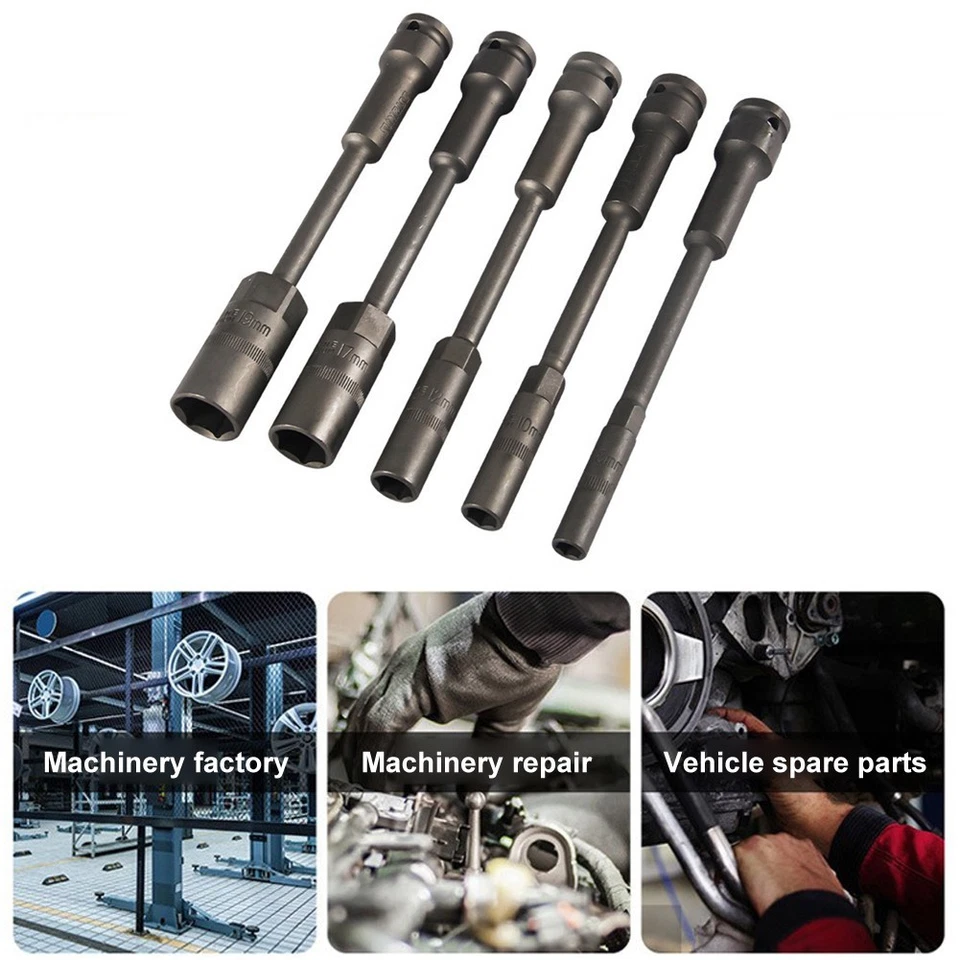819mm Extra Long Thin Wall Socket 5 Piece Set for Automobiles Mechanics - Image 2 of 4