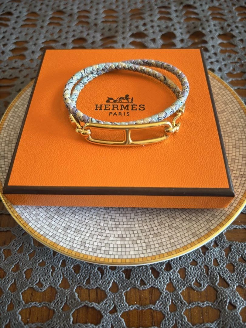 HERMÈS Bracciale Hermes Dubletour seta Ruri ottimo usato senzala sca orollo gial 14