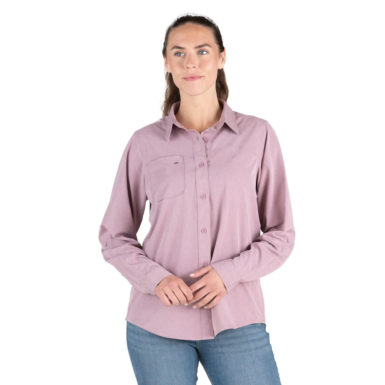 Berne Women's Flex180 UPF Sun Protection 50 Button Down Long Sleeve Shirt,...