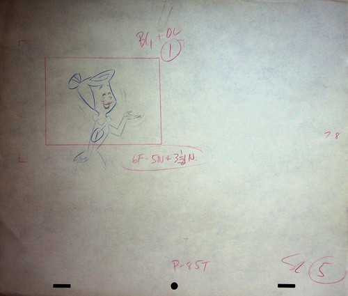 The Flintstones 1963 Production Hand-Drawn Mother-in-Law's Visit Layout Pencil