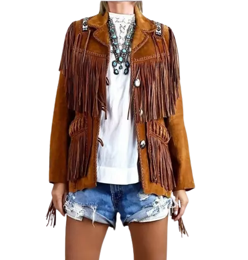 Western leather shop jacket womens