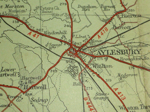 Great Vintage Bartholomew’s Half Inch Contoured Sheet Map, Oxford, 1940s A.F. - Picture 21 of 24