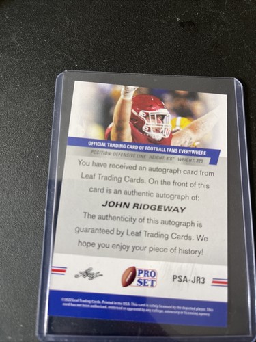2022 Leaf Pro Set JOHN RIDGEWAY #PSA-JR3 Rookie RC Auto Blue Dallas Cowboys - Picture 2 of 2