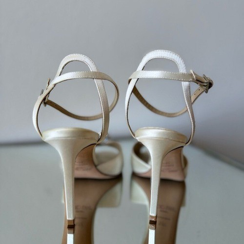 New jimmy Choo Ivory Sacora Sandals with Crystal-Embellished Sphere $995 39.5 - Picture 12 of 16