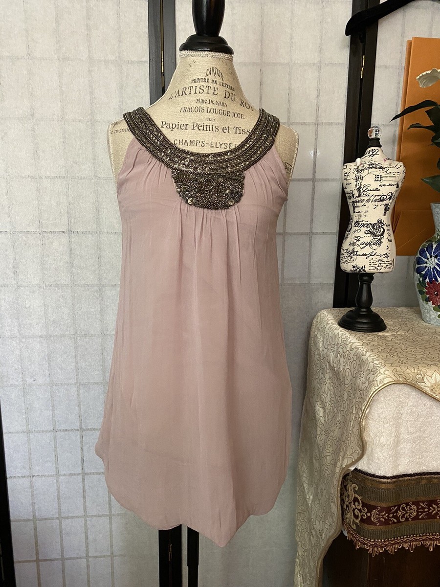 ZARA NWT Jr Women XS Sexy Dramatic Beaded Neckline Bubble Hem