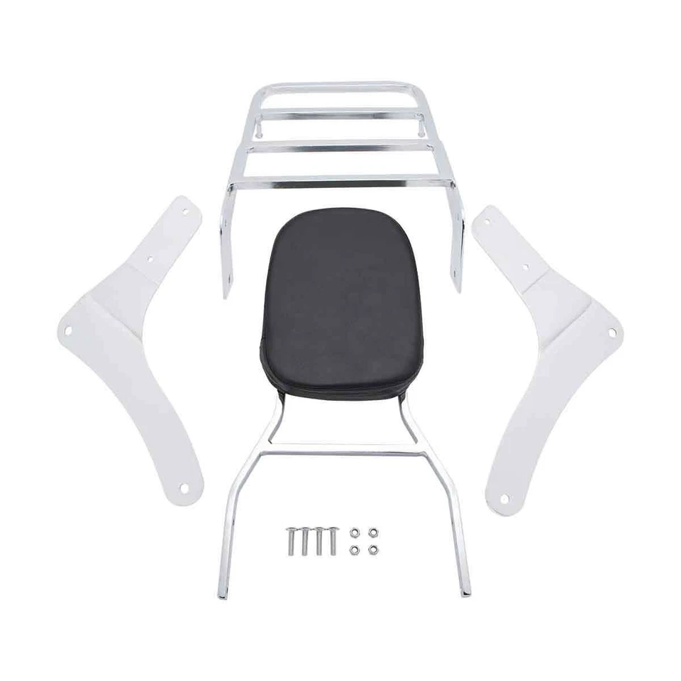 Respaldo trasero barra Sissy con portaequipajes para Kawasaki Vulcan VN 900 clásico personalizado Foto 3 de 4