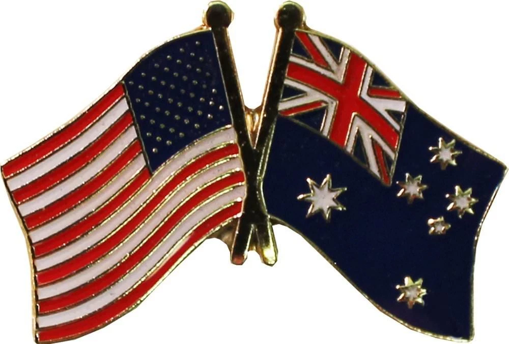 Pack of 12 USA American Australia Friendship Flag Bike Hat Cap lapel Pin