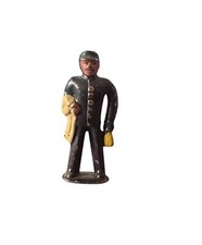 Barclay Manoil Train Conductor Carrying Bag  Coat Lead Figure 1950s 1.75" Tall