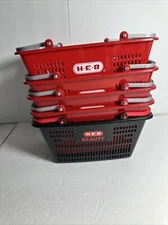 5x H.E.B. Store Shopping Basket Kids Play Size Hand Cart w/ Handles - HEB Texas