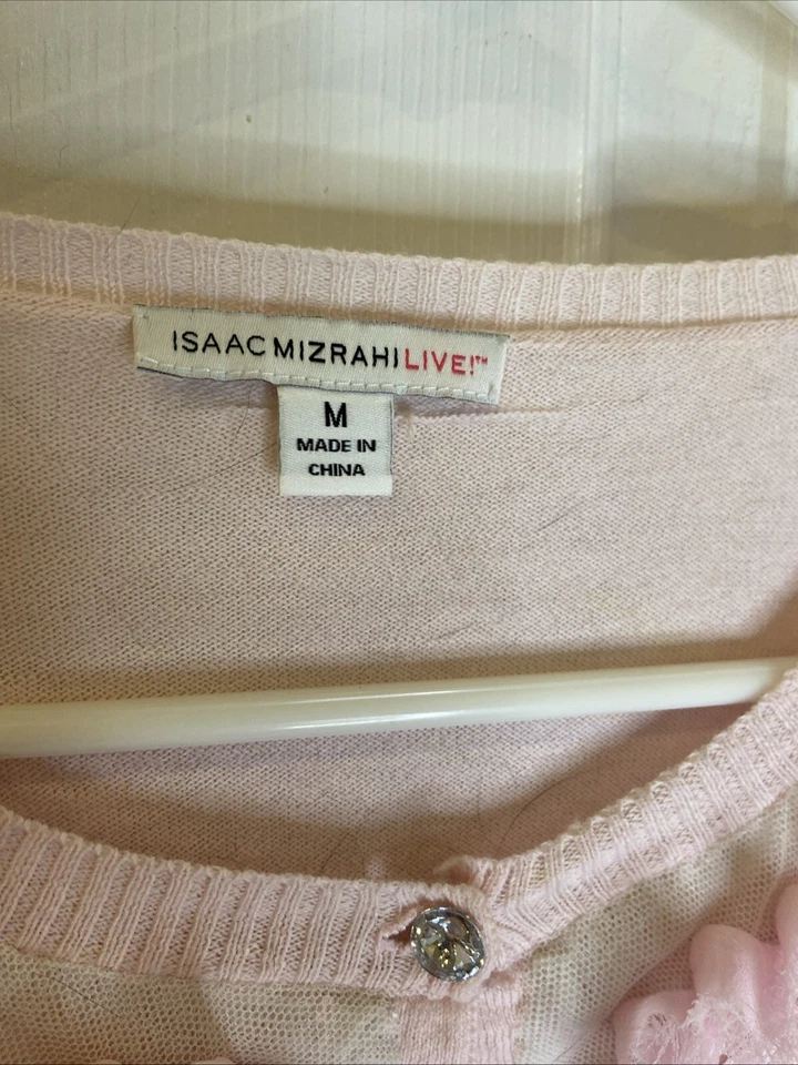 Suéter Isaac Mizrahi Live M Rosa Claro Primavera Estrás Foto 3 de 4
