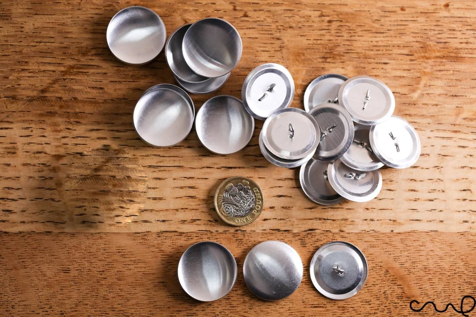 50 Sets x 44L Self Cover Button Blanks Sewing Craft 28mm Metal Loop Non Astor - Image 2 of 4