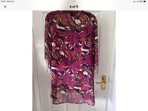 Principles 2 piece Sheer Tunic Top & Camisole. Beaded Sleeve. Cost £49. Size 12. - Picture 9 of 9